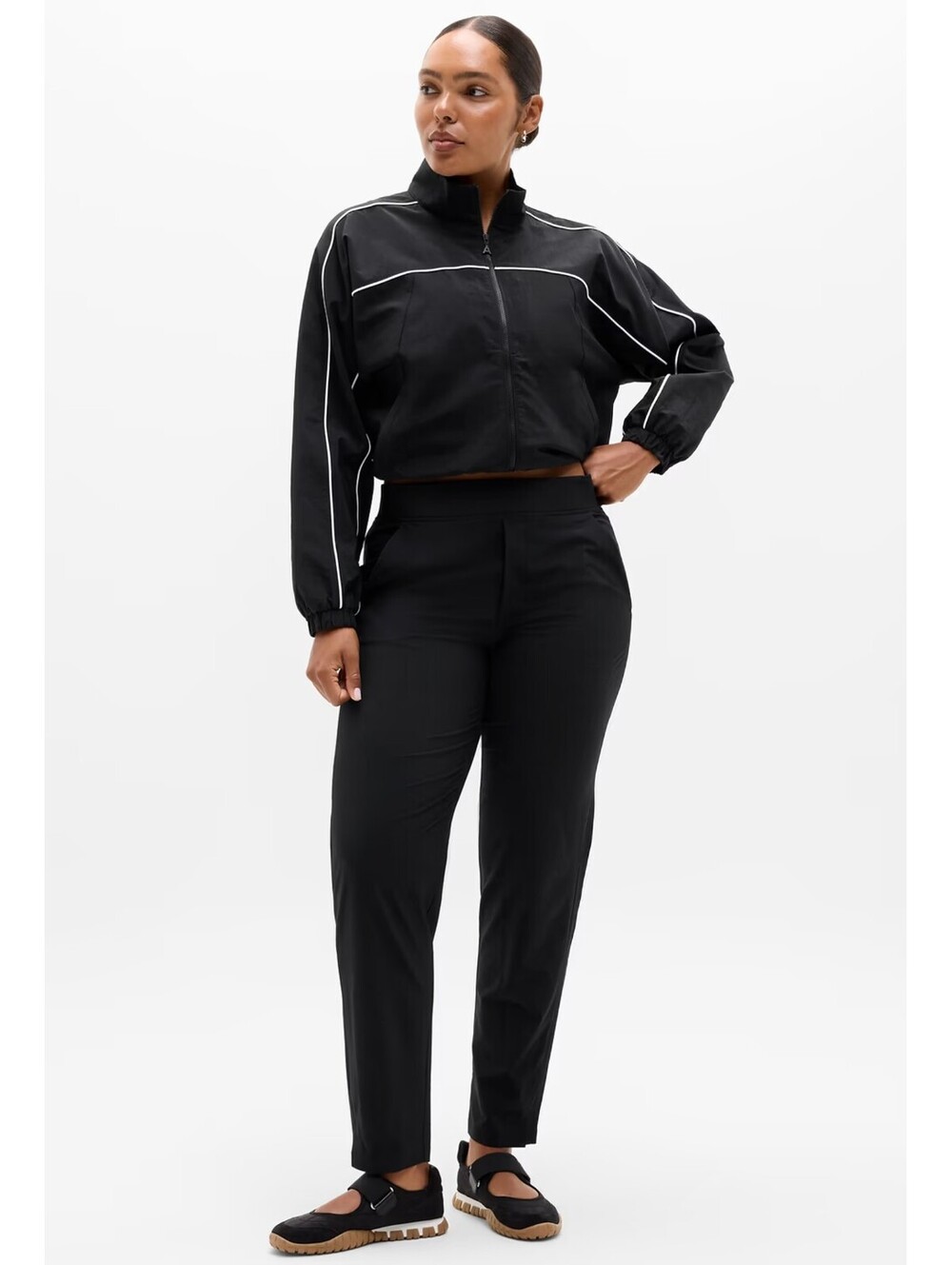 Athleta Brooklyn Mid Rise Ankle Pant Womens 20 Black Stretch Travel Work Pants